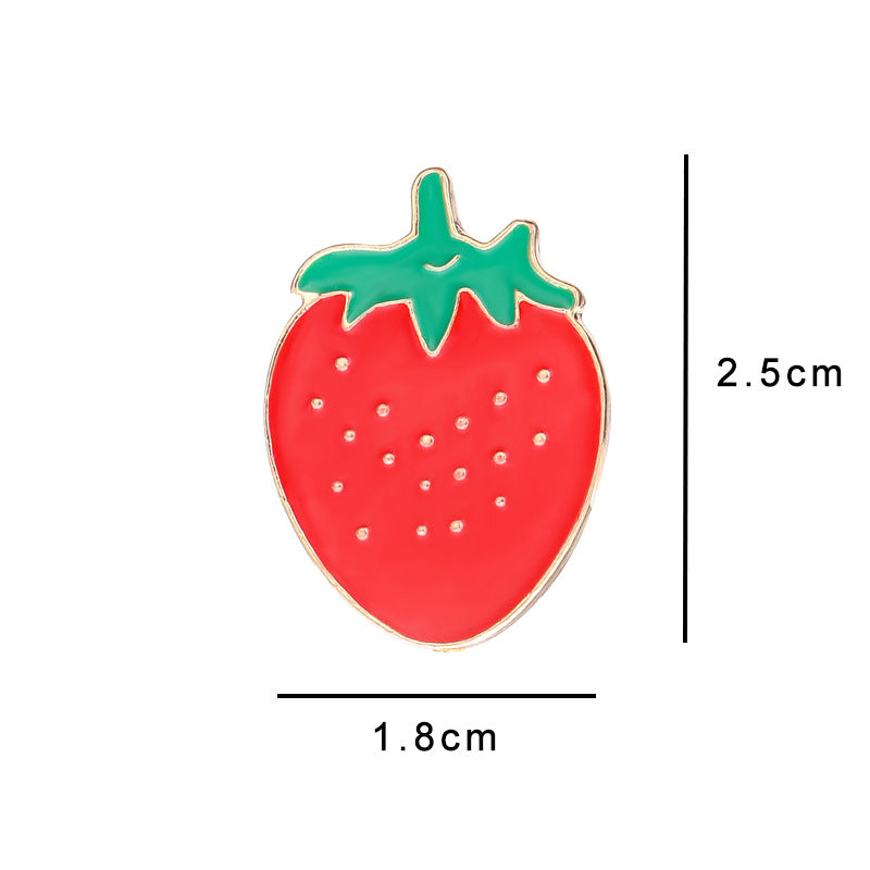 Cartoon Peach Pin Brooches In Alloy Featuring Cute Fruit Design