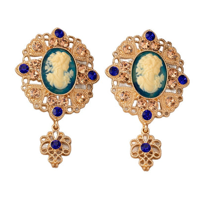 Retro Plastic Drop Earrings For Stylish Look In Black