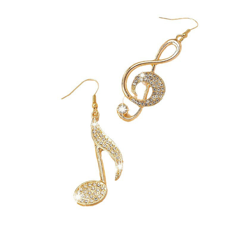 Exaggerated Drop Earrings Featuring Elegant Notes Pattern For A Bold And Stylish Statement