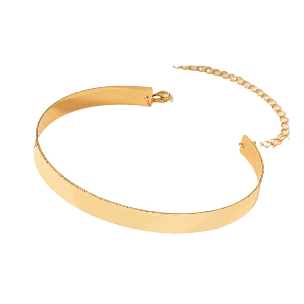 Gold Zinc Alloy Punk Choker For Hip-Hop Style Featuring Exaggerated Design