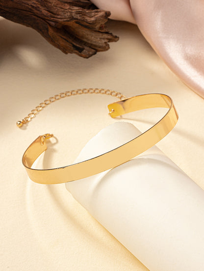 Gold Zinc Alloy Punk Choker For Hip-Hop Style Featuring Exaggerated Design