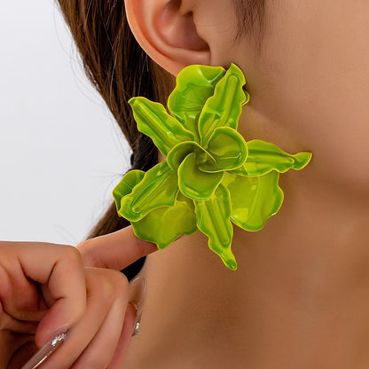Pastoral Flower Earrings In Yellow, Perfect For A Charming And Elegant Look