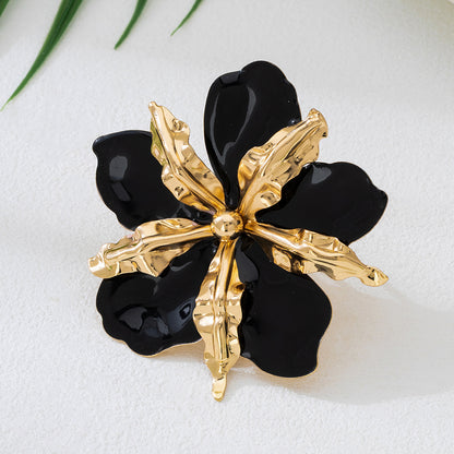 Vintage Style Open Rings Featuring Exaggerated Flower Pattern In Gold For Elegant Jewelry