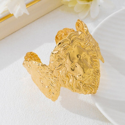 4 Pieces Lion Pattern Jewelry Set Made Of Durable Alloy, Perfect For Stylish Accessories