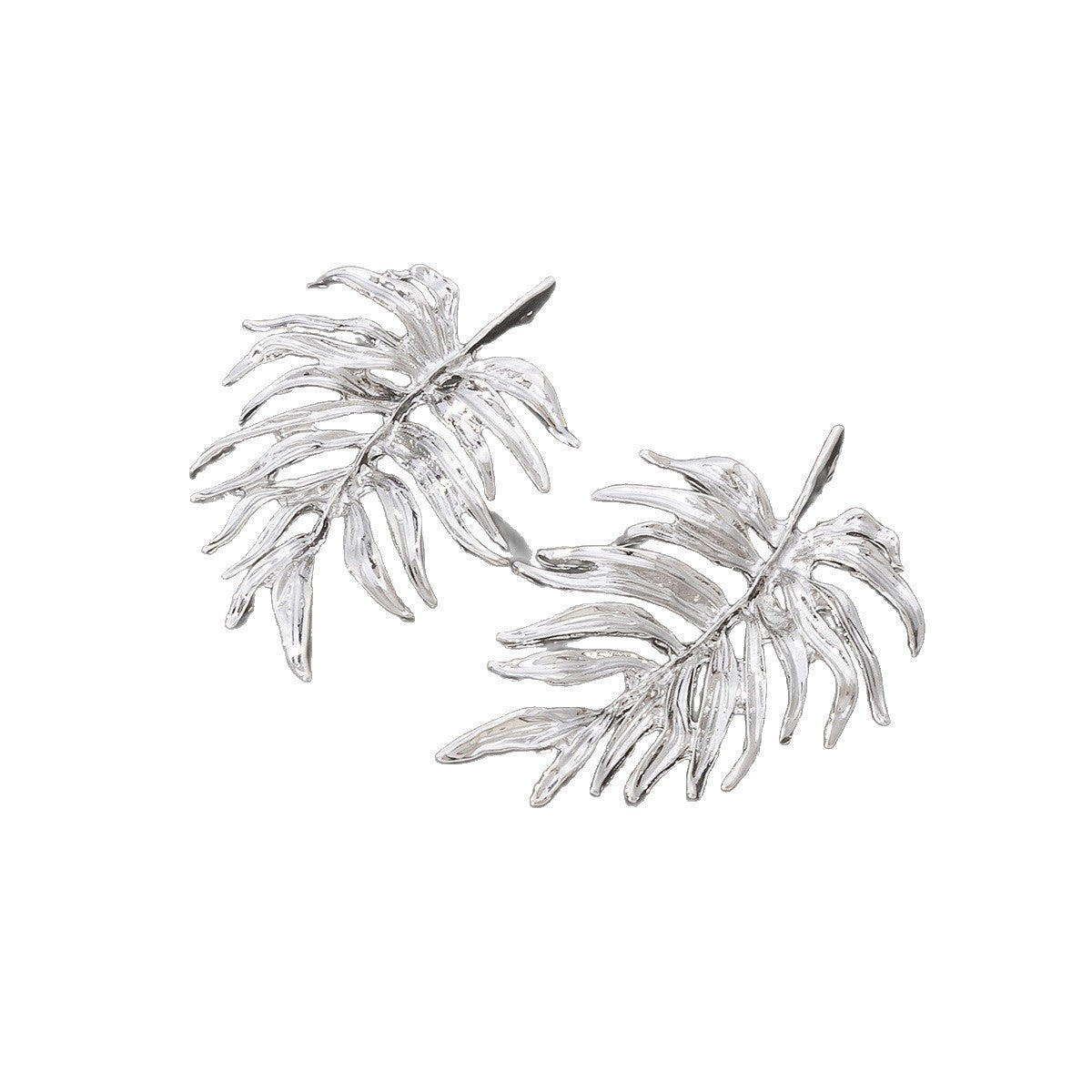Pastoral Leaf Earrings For Women Featuring Leaf Pattern In Alloy Material, Available In Golden Color