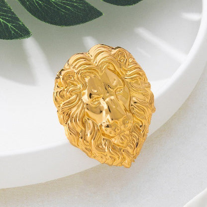 4 Pieces Lion Pattern Jewelry Set Made Of Durable Alloy, Perfect For Stylish Accessories