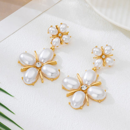 For Banquet Golden Earrings Featuring Elegant Flower Petal Design
