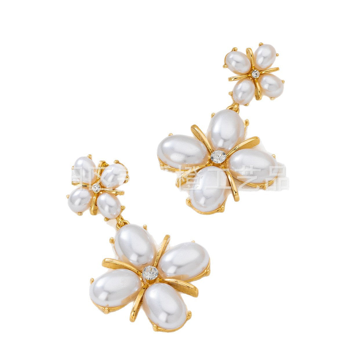 For Banquet Golden Earrings Featuring Elegant Flower Petal Design