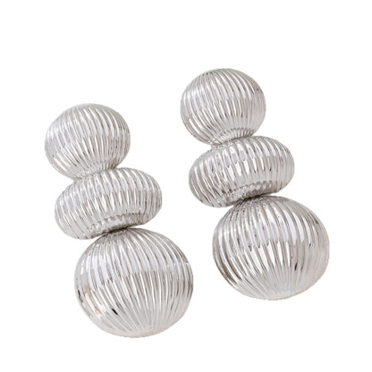 Simple Style Metal Stud Earrings In Gold And Silver, Perfect For Everyday Wear