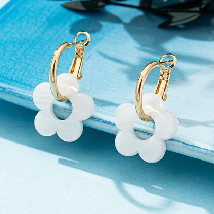 Flower Pattern Earrings For Women, Stylish Stud Earrings Available In Various Colours