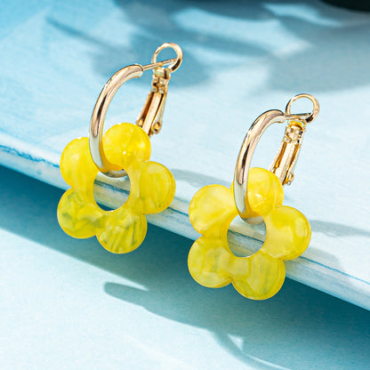 Flower Pattern Earrings For Women, Stylish Stud Earrings Available In Various Colours