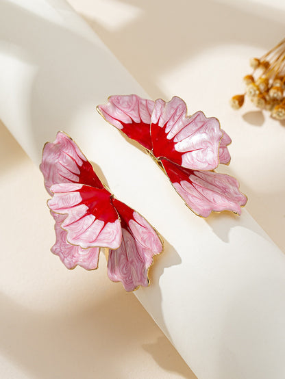 For Women Pink Flower Ombre Bangle Bracelet Featuring Elegant Floral Design