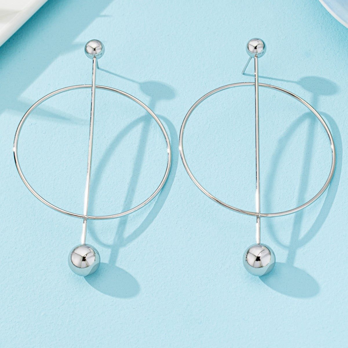 Gold Drop Earrings For Women Featuring Elegant Circle Pattern Design