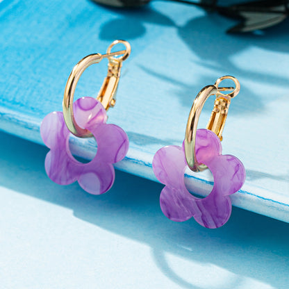 Flower Pattern Earrings For Women, Stylish Stud Earrings Available In Various Colours