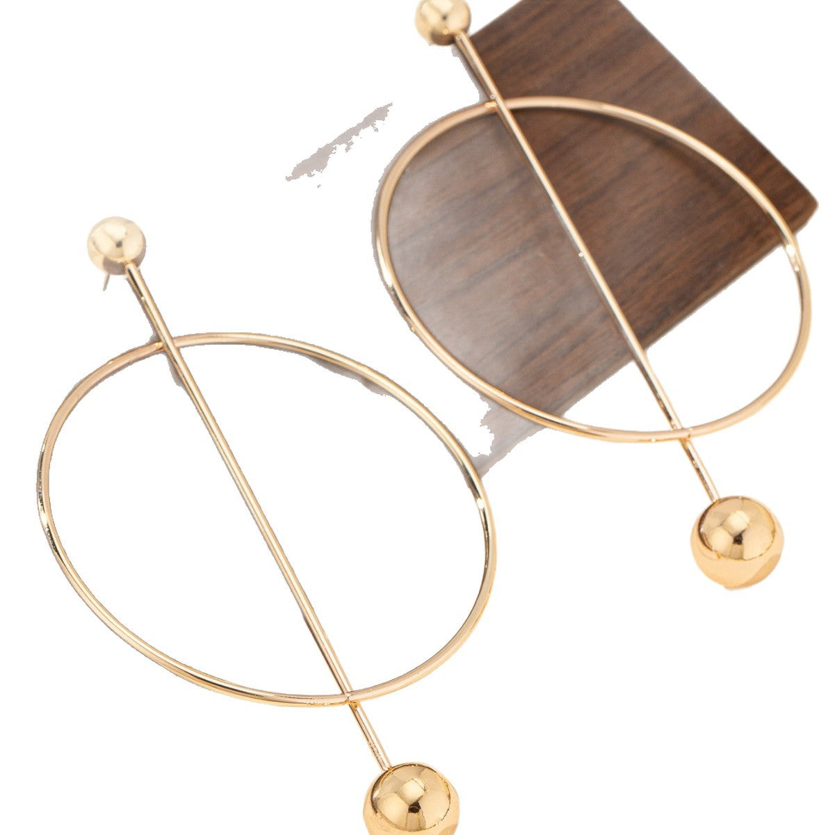 Gold Drop Earrings For Women Featuring Elegant Circle Pattern Design