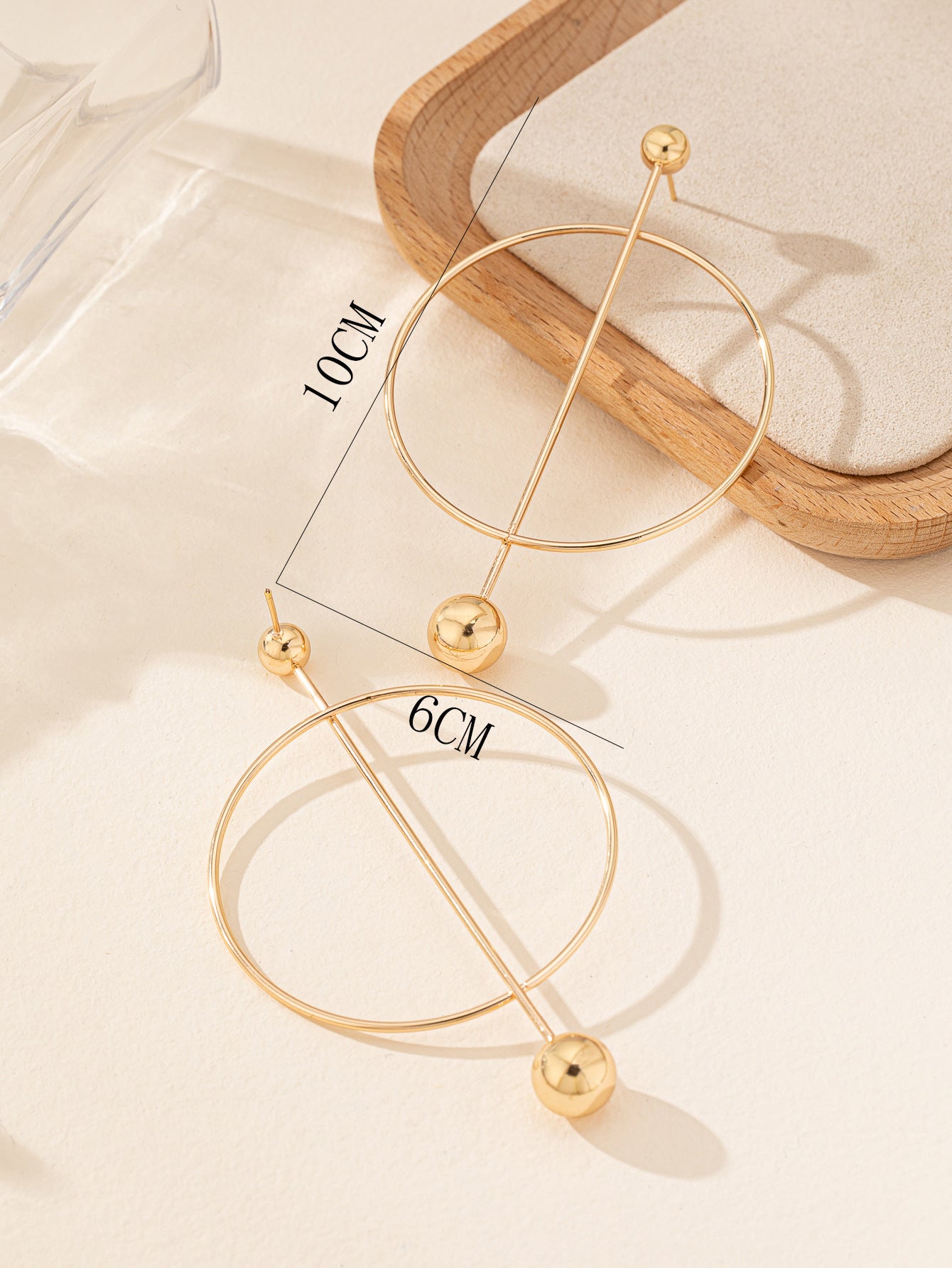 Gold Drop Earrings For Women Featuring Elegant Circle Pattern Design