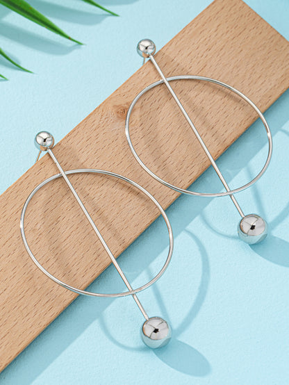 Gold Drop Earrings For Women Featuring Elegant Circle Pattern Design