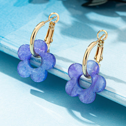 Flower Pattern Earrings For Women, Stylish Stud Earrings Available In Various Colours