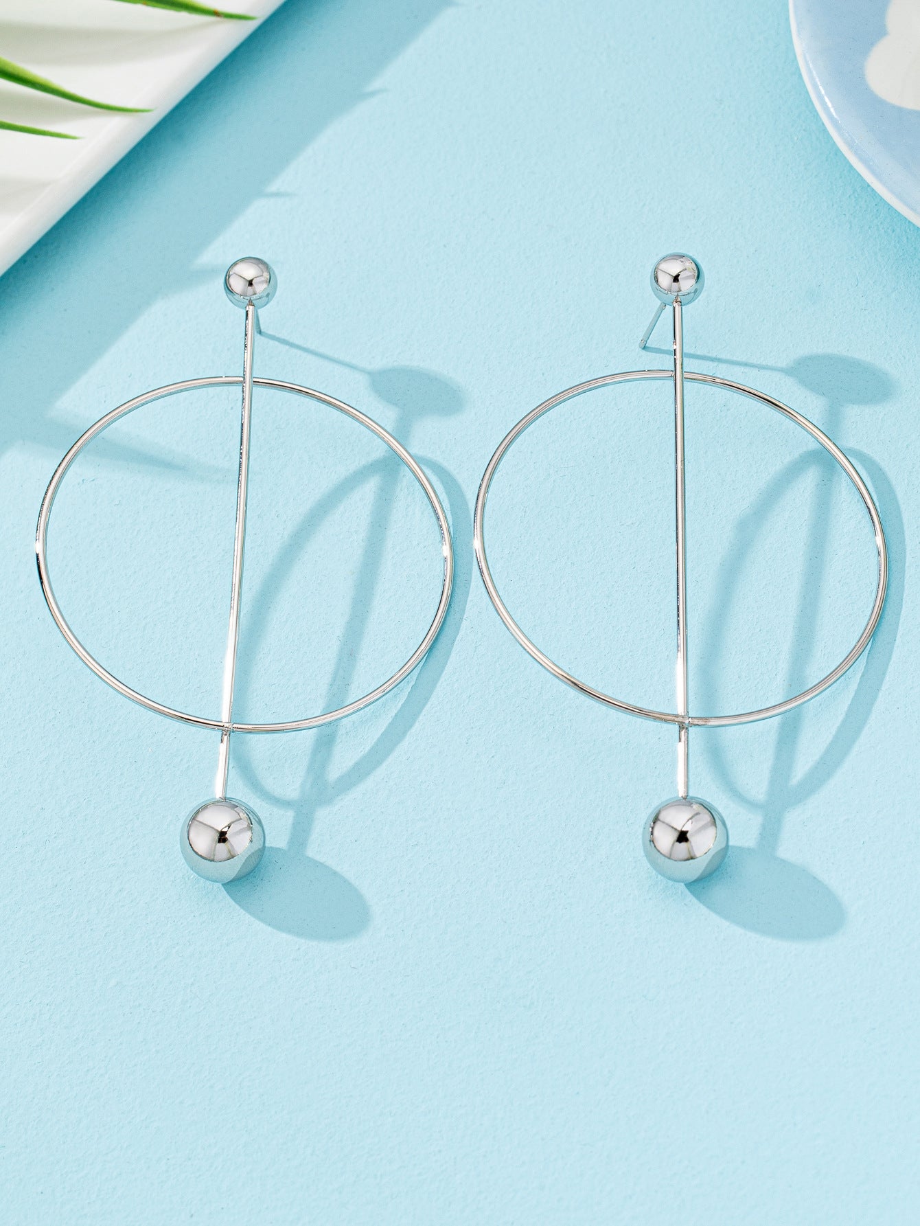 Gold Drop Earrings For Women Featuring Elegant Circle Pattern Design