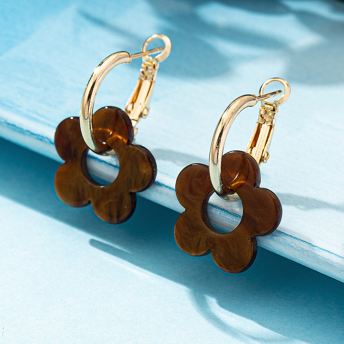 Flower Pattern Earrings For Women, Stylish Stud Earrings Available In Various Colours