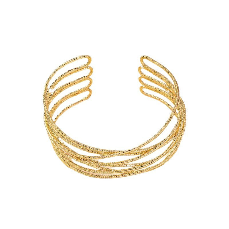 Novelty Geometric Gold Bangle For Stylish Accessories