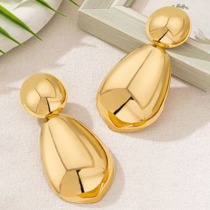 Geometric Gold Stud Earrings For Women Featuring Punk Style