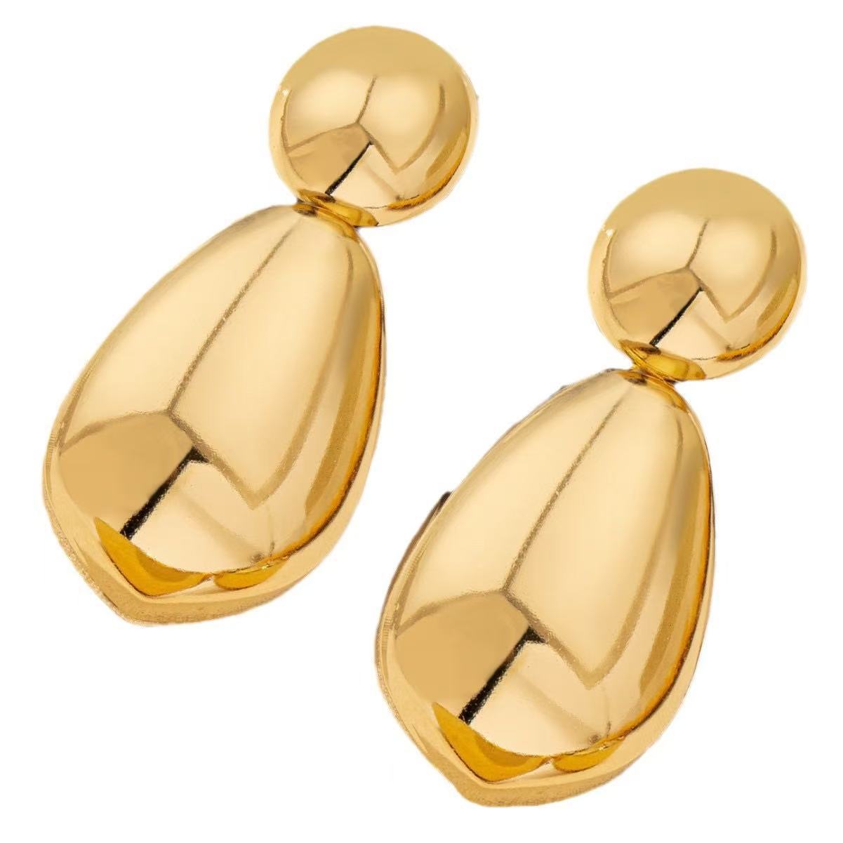 Geometric Gold Stud Earrings For Women Featuring Punk Style