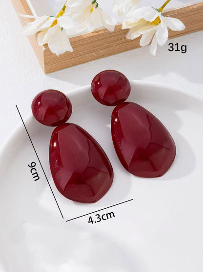 Geometric Gold Stud Earrings For Women Featuring Punk Style