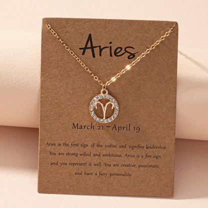 For Women Aries Constellation Necklace In Alloy With Regular Chain, Fashionable Daily Wear From Meiaicheng, Qingdao, Spring