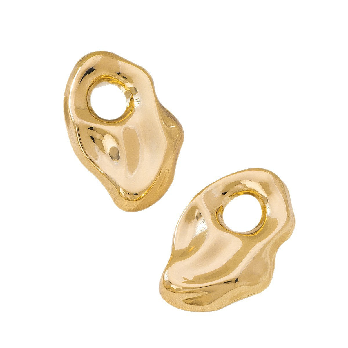 Exaggerated Irregular Stud Earrings For Women In Gold Alloy