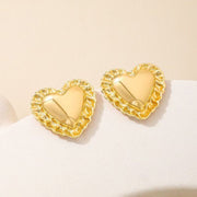 Gold stud earrings