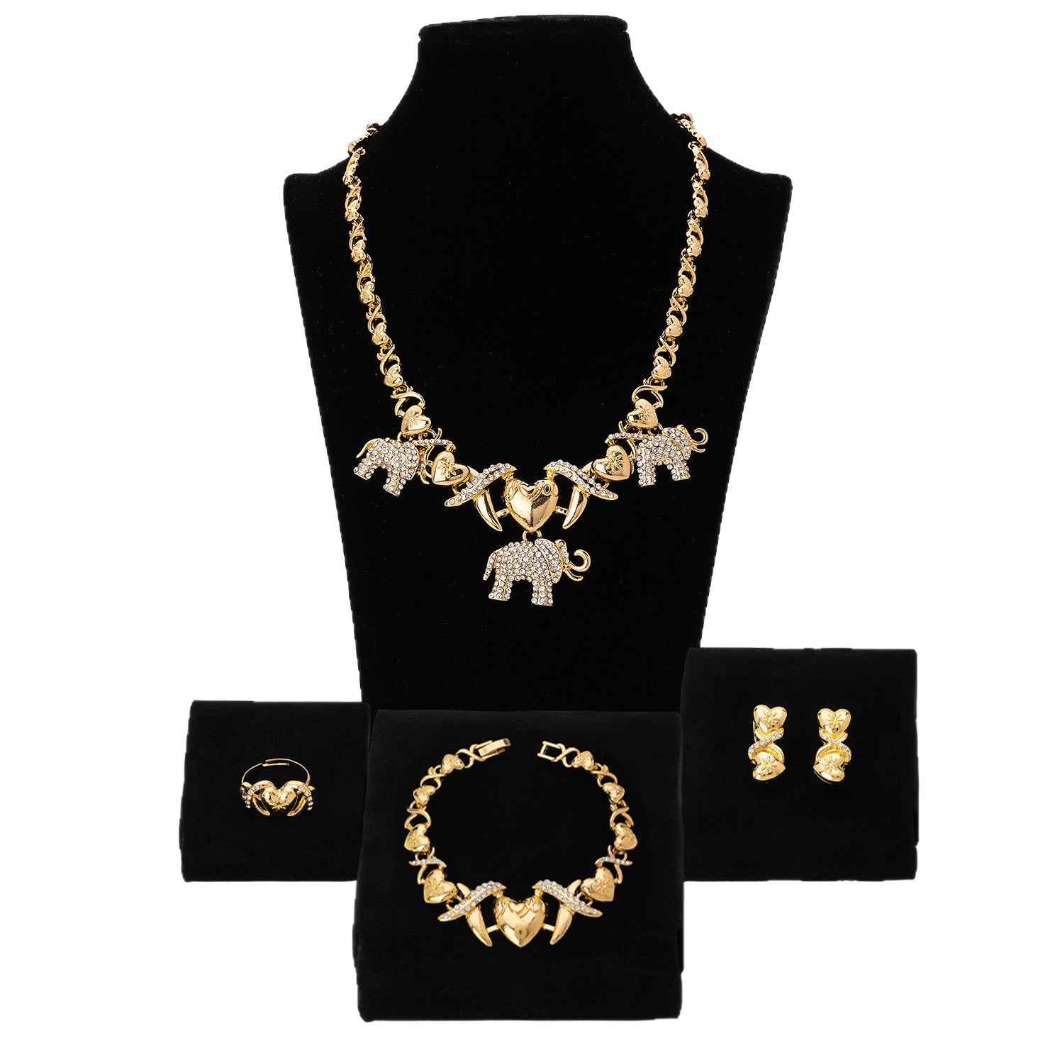 Elegant Golden Jewelry Set Featuring Timeless Design For Special Occasions