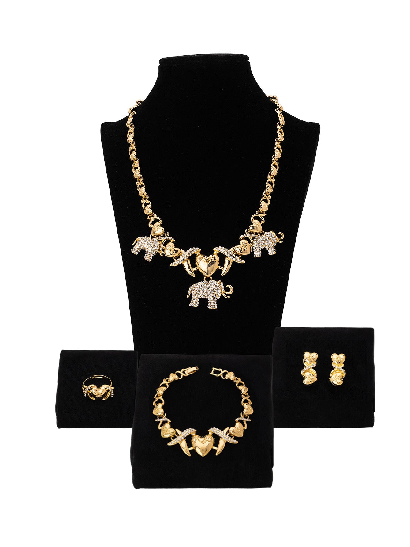 Elegant Golden Jewelry Set Featuring Timeless Design For Special Occasions