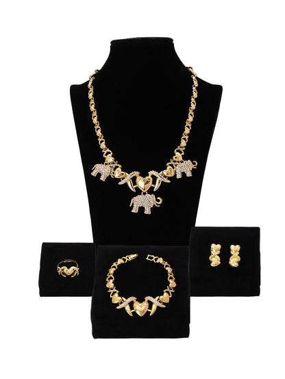 Elegant Golden Jewelry Set Featuring Timeless Design For Special Occasions
