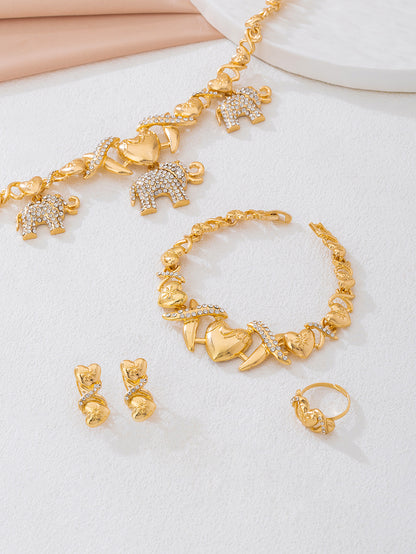 Elegant Golden Jewelry Set Featuring Timeless Design For Special Occasions