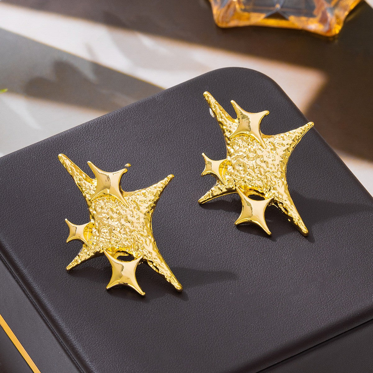 Golden Stud Earrings For Elegant Everyday Wear