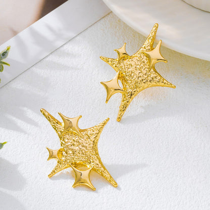 Golden Stud Earrings For Elegant Everyday Wear