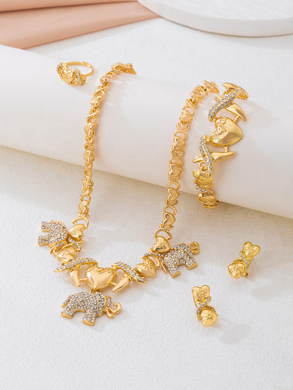 Elegant Golden Jewelry Set Featuring Timeless Design For Special Occasions