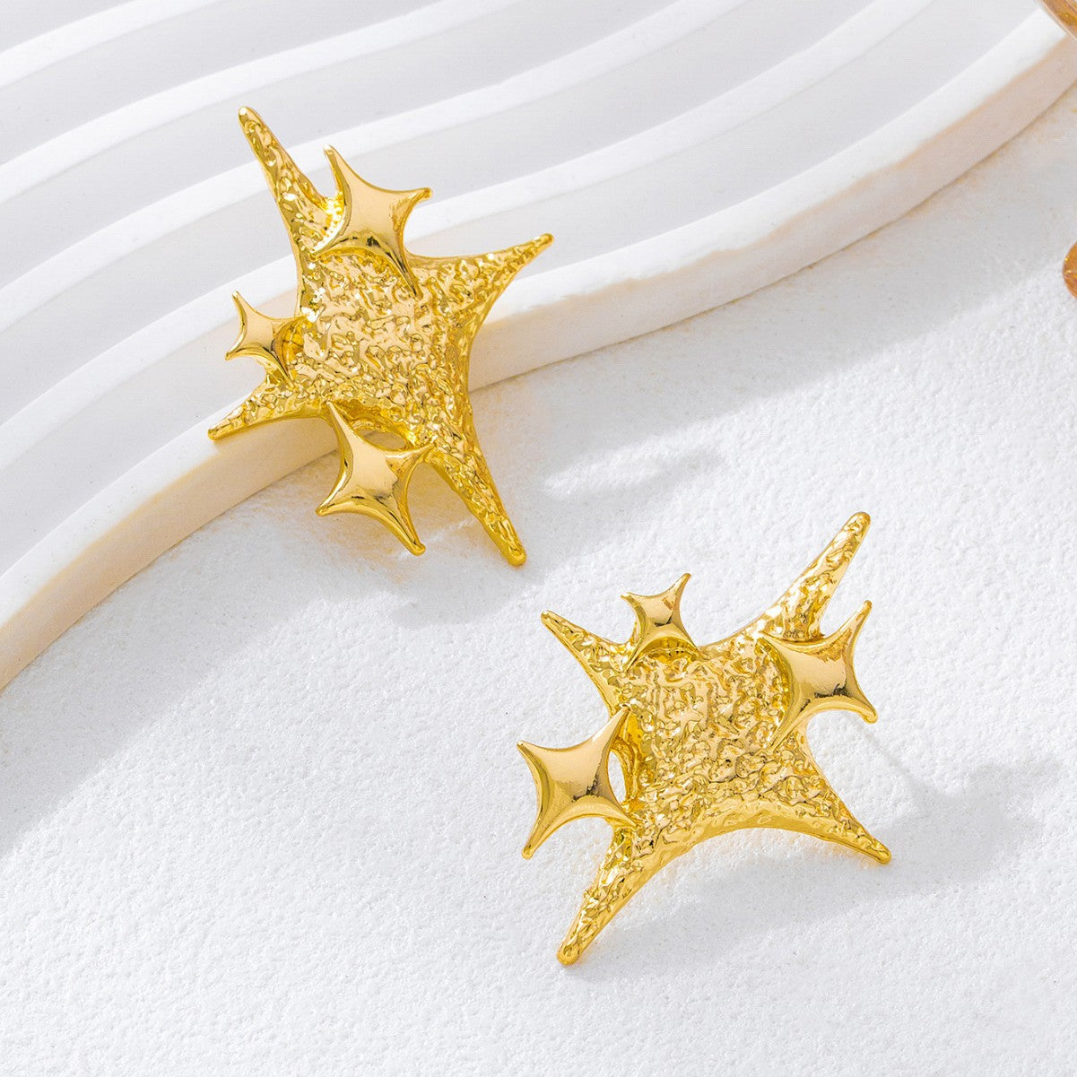 Golden Stud Earrings For Elegant Everyday Wear