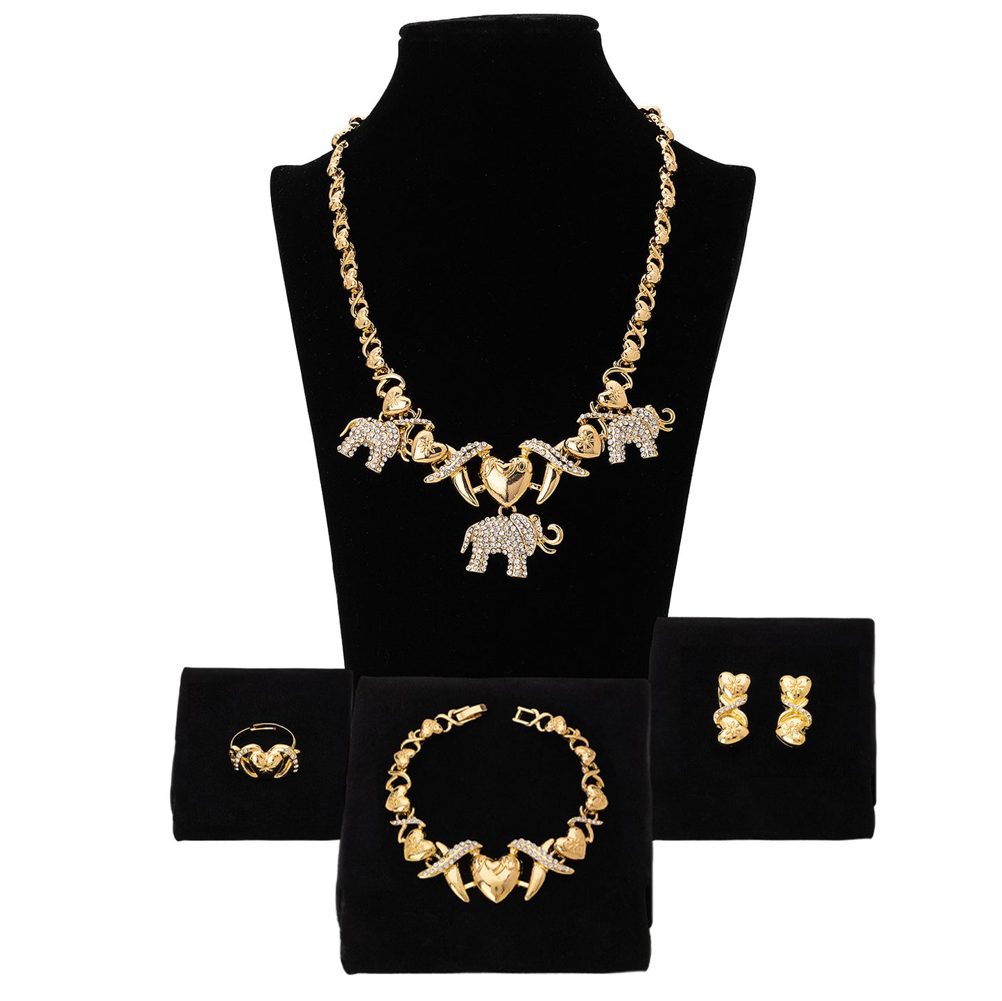Elegant Golden Jewelry Set Featuring Timeless Design For Special Occasions