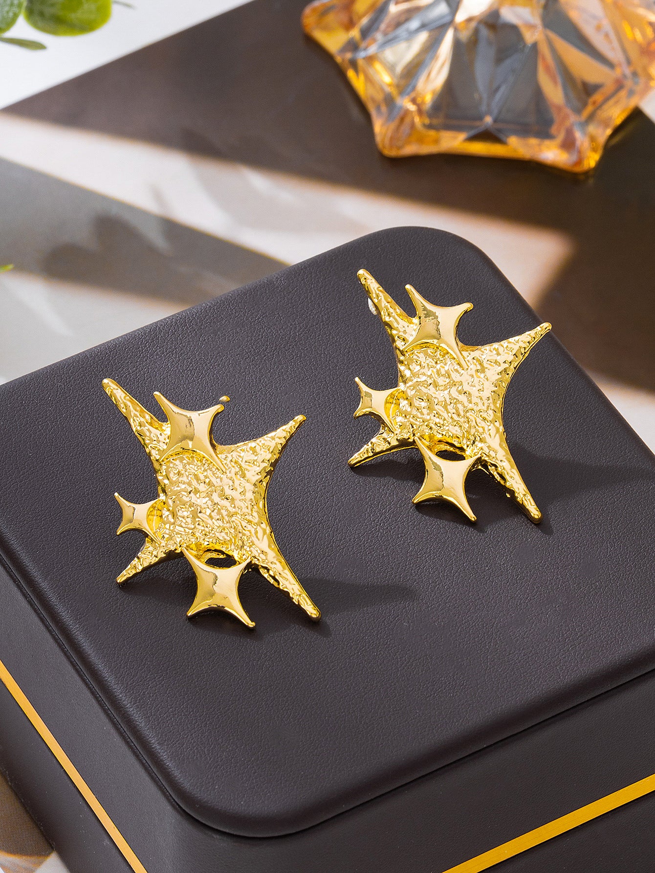Golden Stud Earrings For Elegant Everyday Wear