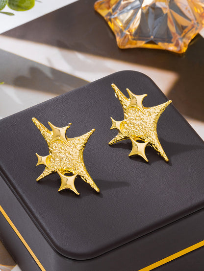 Golden Stud Earrings For Elegant Everyday Wear