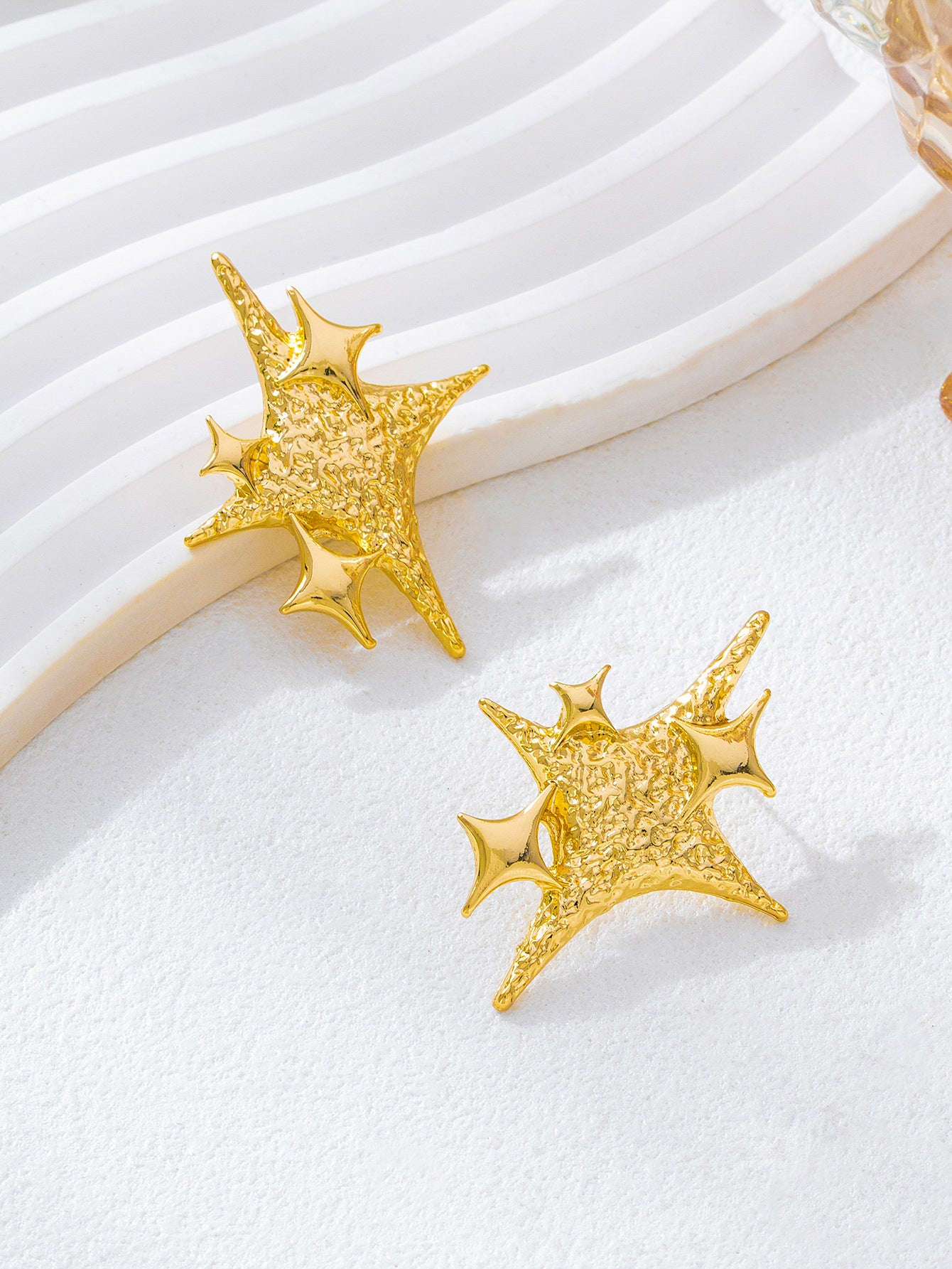 Golden Stud Earrings For Elegant Everyday Wear