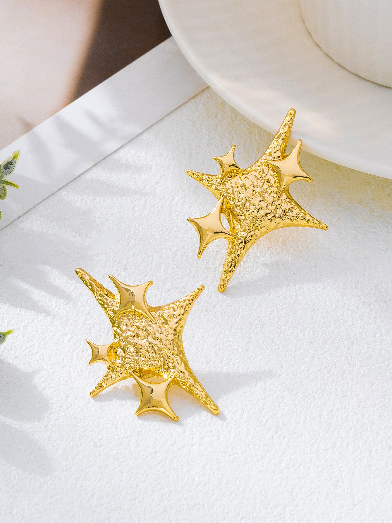 Golden Stud Earrings For Elegant Everyday Wear