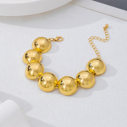 3 Pieces Set Golden Jewelry Set Featuring Round Pattern For Elegant Style