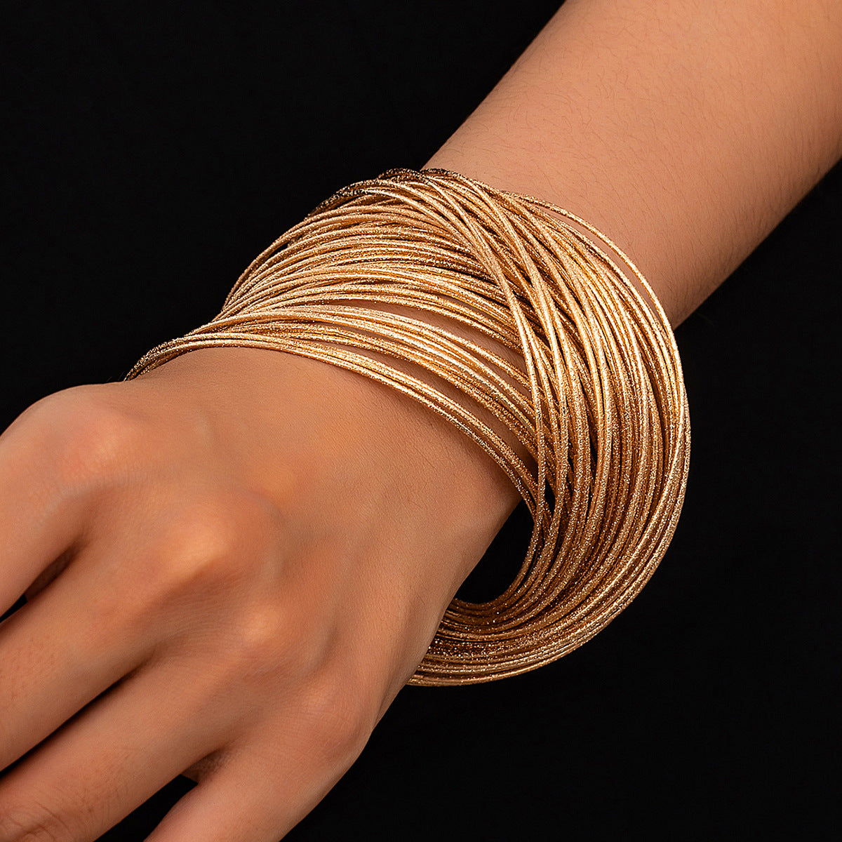 Gold And Silver Punk Style Bangle For A Bold, Simple Gothic Look
