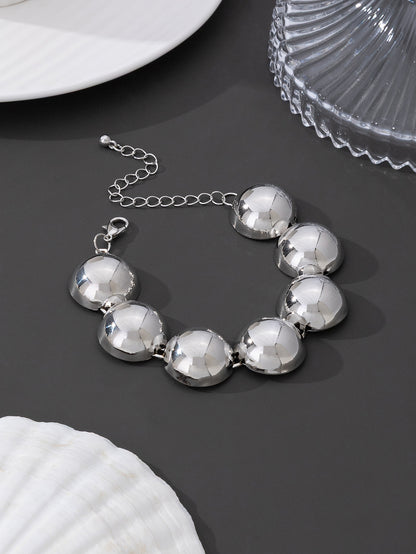 3 Pieces Set Golden Jewelry Set Featuring Round Pattern For Elegant Style