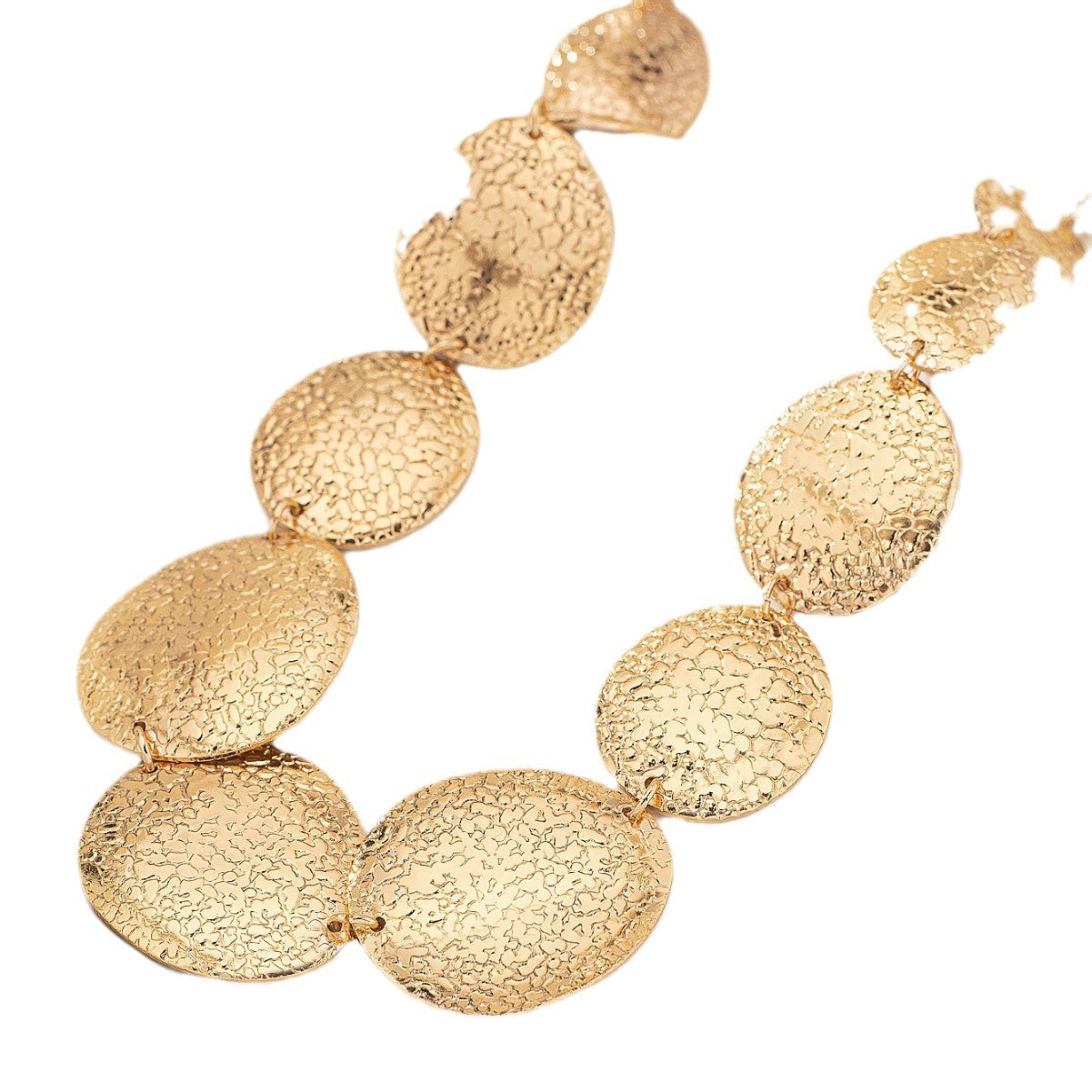 Geometric Oval Tassel Necklace In Gold Featuring Durable Alloy Material