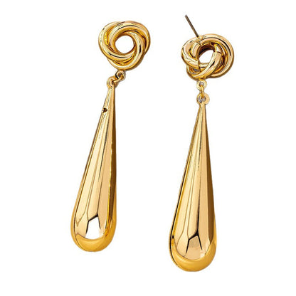 Exaggerated Water Droplets Drop Earrings In Golden For A Bold Statement
