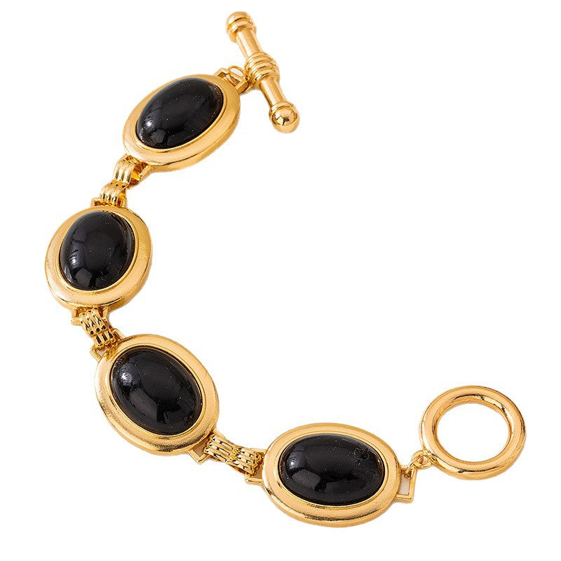 Retro Geometric Bracelet In Black, 1 Piece, Stylish Design For Everyday Wear